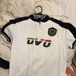OVO White Polo Shirt with Black and Green Accents